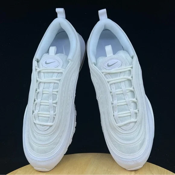 Nike Air Max 97 Triple White Wolf Grey Sneakers 921826 101 Men's Size 11 NEW - Picture 7 of 10